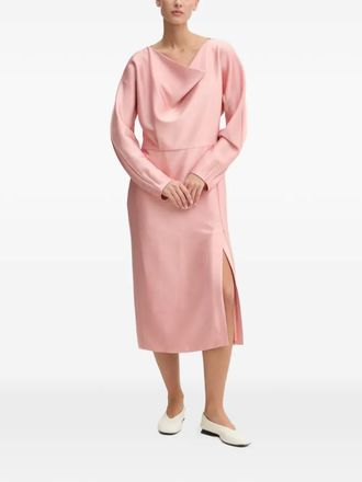 Stine Goya cowl-neck slit midi dress - Rosa
