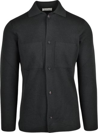 FILIPPO DE LAURENTIIS Blazer in maglia - Heren - Zomerjassen - Zwart - S - Wol - Jassen