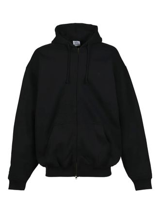 VETEMENTS zip-up hoodie - women - Cotton - L - Black