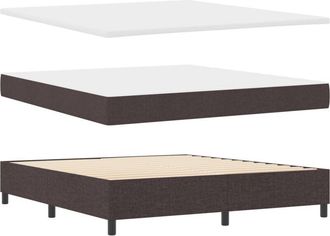 vidaXL Vidaxl - Box Spring Bed with Mattress Dark brown 180 x 200 cm Fabric