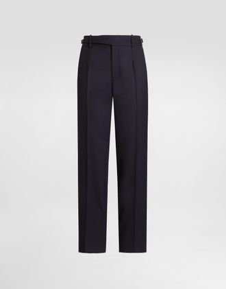 Dolce & Gabbana Virgin Wool Trousers - Man Pants And Shorts Blue 48