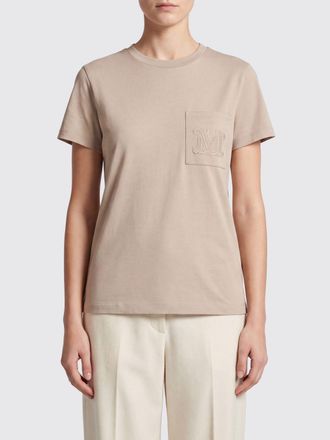 Max Mara T-shirt in cotone con monogramma e tasca a toppa