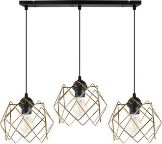 OEM L&aacute;mpara Colgante Stella 3 Planas Pantalla Dorada E27