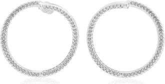 Swarovski Dextera Pierced Earrings Hoop Rhodium Shiny Crystal