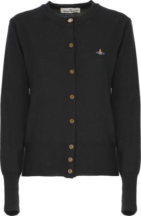 Vivienne Westwood Zwarte Vest met Voorknoppen - Dames - Vesten - Zwart - XS - Katoen - Truien & Vesten