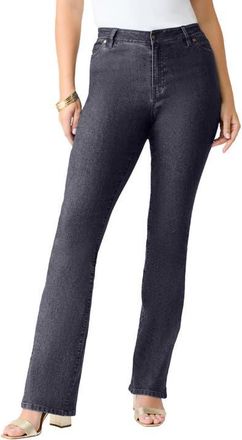 Roaman's Plus Size 24/7 Stretch Bootcut Jean in Dark Stonewash Sanded at Nordstrom, Size 32