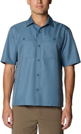 Mountain Hardwear Sun Drift Cooling Short Sleeve Shirt in Adriatic Blue at Nordstrom, Size Xx-Large