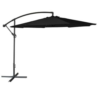 Happy Garden Sombrilla redonda exc&eacute;ntrica 3,50m de acero y lona color negra