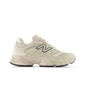 New Balance Bambino 9060 Lace in Grigio/Beige, Pelle Scamosciata/Rete, Taglia 35.5