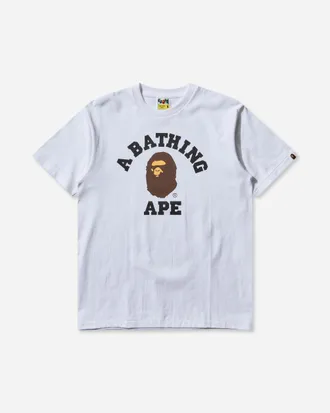 A Bathing Ape Men s College T-Shirt White