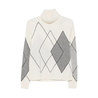 Seventy Truien & Vesten, Dames, Wit, XS, Wol, Turtleneck