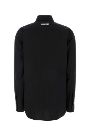 Moschino Womens Black Stretch Poplin Shirt Fantasianero Exterior: Cotton Elastane Camicie