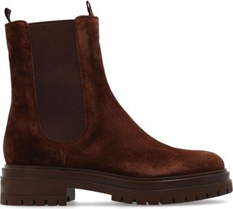 Gianvito Rossi Chester elasticated-panels boots - women - Calf Leather - 37.5 - Brown