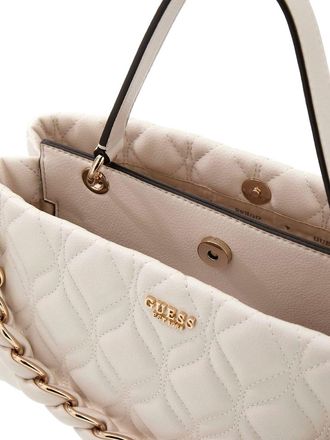 Guess Womens Satchel Bag Off White Polyurethane - Satchel-Bags