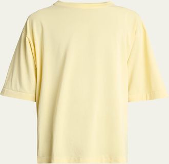 Jacquemus Mens Reverse Logo-Tape Relaxed Crewneck T-Shirt