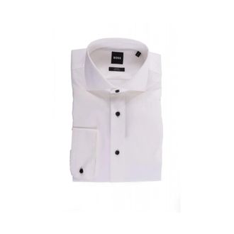 HUGO BOSS Hank Slim Fit Stretch Easy Iron Shirt - Heren - Zakelijke Overhemden - Wit - M - Katoen - Overhemden