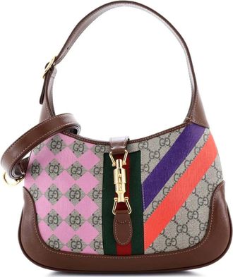 Gucci Jackie 1961 Printed GG Coated Canvas Small hobo bag - Bruin