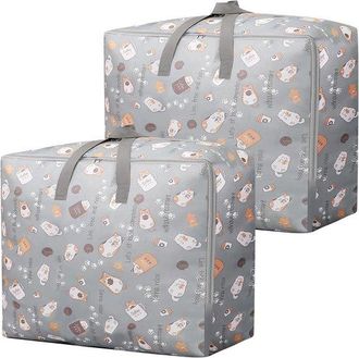 No Brand 2 Bolsas De Almacenamiento Grandes Con Cremallera De 105 L, Bolsas De Almacenamiento Extragrandes, Bolsas De Almacenamiento Plegables