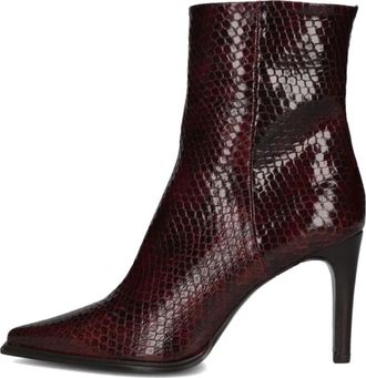 Zinda Enkellaarsjes 3263 - Dames - Laarzen met Hak - Bruin - 40 EU - Leer - Schoenen