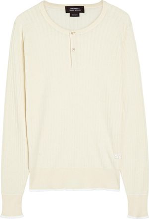 Wales Bonner Wales Bonner Nile Ribbed Fine-knit Wool-blend Jumper - Ivory - XL