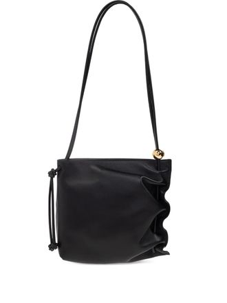 Furla ruched leather shoulder bag - Black