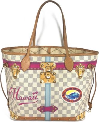 Louis Vuitton Damier Azur Pink White Damier Azur Shoulder Bag Tote Bag (Pre-Owned)