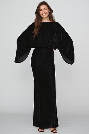 Mare Mare Velvet Cape Sleeve Maxi Dress