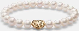 Sydney Evan Puffy Icon Wallpaper Heart 14kt gold bracelet with pearls