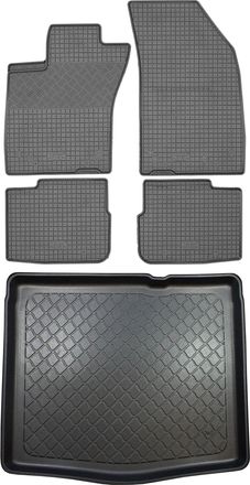 OEM Fiat Tipo Hatchback (5 Puertas) Desde 02.2017 Set - Alfombrillas De Goma Para Coche + Alfombrilla Para Maletero