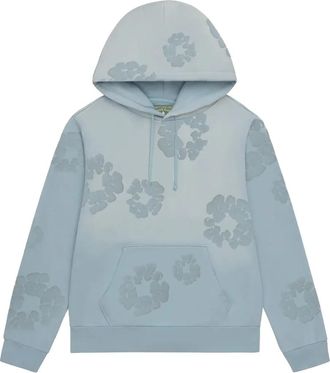 Denim Tears Katoenen hoodie met vervaagd effect en kran - Blauw