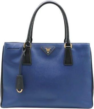 Prada Medium Blue Saffiano Lux Tote