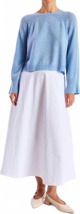 Brodie Natalie Pointelle Cashmere Crew Top In Spring Green