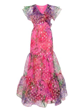 Miau by Clara Rotescu floral-print ruffled maxi dress - women - Fabric - 38 - Pink