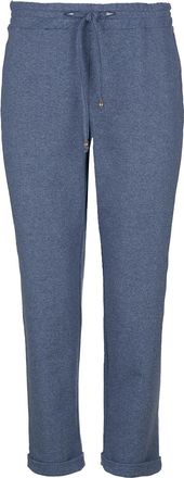 Móveis Conquista Womens Indigo Melange Cropped Sweatpants - Indigo Blue Cotton - Size X-Large
