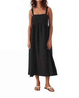 Part Two Amila Linen Midi Dress In Black