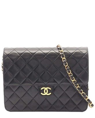Chanel Black Lambskin Single Flap Shoulder Bag (Authentic Pre-Loved)