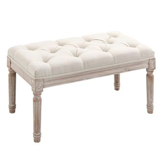 HOMCOM Taburete pie cama 80x40x43 cm beige