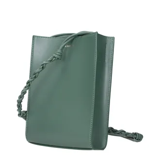 Jil Sander Logo-Embossed Leather Crossbody Bag - Green