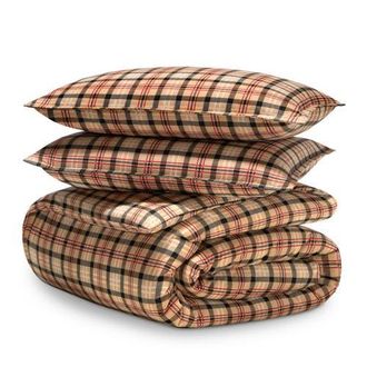 Bare Home 100% Cotton Flannel Duvet Cover & Sham Set in Red Lodge Plaid at Nordstrom, Size California King