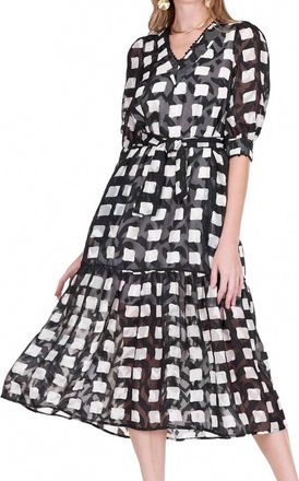 Jade Yoga Trimmed V-Neck Maxi Dress In Checkerboard