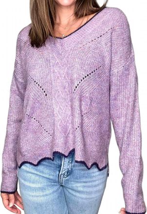 Hem & Thread Oakley Sweater Pullover In Grape