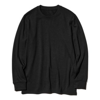 Uniqlo HEATTECH Crew Neck 3/4 Sleeve T-Shirt Black 461003-09