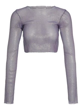 Santa Brands Verfraaiide cropped top met lange mouwen - Paars