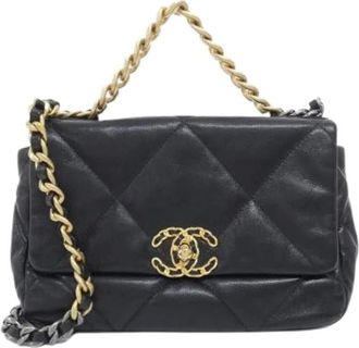 Chanel Pre-owned Borsa a Spalla in Pelle di Capra 19 - - Pre-owned - Donna - Nero - ONE SIZE