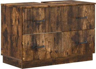 vidaXL Mueble De Lavabo Para Ba&ntilde;o Hoorn Roble Ahumado 82 X 41 X 56 Cm Vidaxl