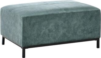 Beliani Beliani - Otomana Moderna Para Sala De Estar Tejido De Terciopelo Repelente Al Agua Y Apto Para Mascotas Patas De Acero Inoxidable Verde Azulado Oslo