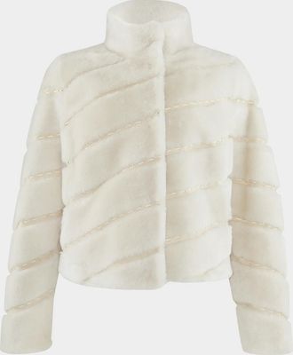 Gorski Diagonal Topstitched Merino Shearling Coat