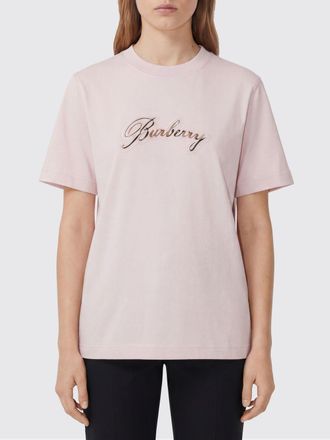Burberry T-shirt girocollo in cotone con logo