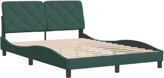 vidaXL Estructura Cama Sin Colch&oacute;n Terciopelo Verde Oscuro 120x200 Cm Vidaxl