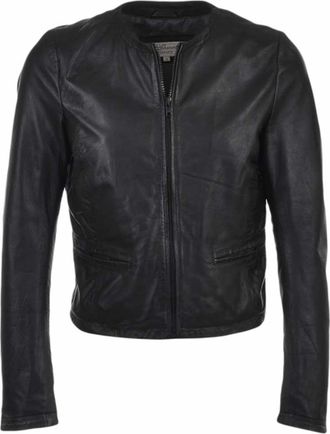 Ashwood Leather Womens Ethel Real Collarless Jacket - Black - Size 18 UK